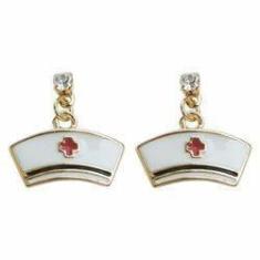 Imagem de Brinco Profissões Enfermagem Folhedo A Ouro 18k.