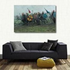 Imagem de Quadro decorativo Guerra Vikings - Tela em Tecido