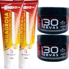 Imagem de Kit 2 Gel 30 Ervas Power 300G + 2 Pomada Massageadora Milagrosa 150G -