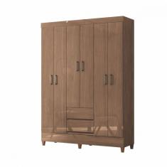 Imagem de Guarda Roupa Casal Com Pés 6 Portas 2 Gavetas Jequitiba New Opção