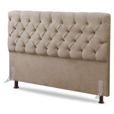 Imagem de Cabeceira Cama Box Casal Lylla 140cm Capitonê Com Frame Suede Bege - Abmaza