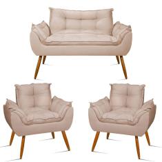 Imagem de Kit Sofá Opala + 2 Poltronas Opala bege