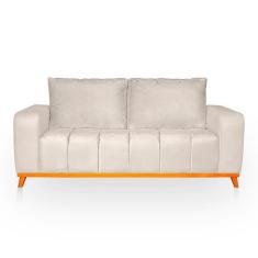 Imagem de Sofá 3 Lugares Memphis Ultra Conforto Em Madeira Maciça e Suede Azul