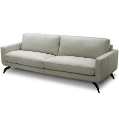 Imagem de Sofá 3 Lugares Para Sala De Estar Living Industrial 240cm Trento L06 Couro Pérola - Lyam Decor