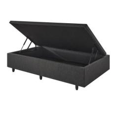 Imagem de Base Box Baú 96X203x34 Solteirão Cm Linho Cinza - Cama Inhouse
