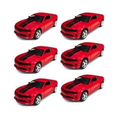 Imagem de Kit 6x Brinquedo Camaro Colecionável Vermelho - AP TOYS