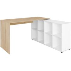 Imagem de Escrivaninha Mesa Escritorio 8 Nichos Ne6 Carvalho Branco Arty Carvalho Branco