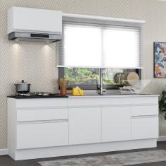 Imagem de Armário De Cozinha Compacta 220cm Rodapé Multimóveis Branco