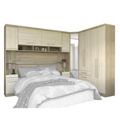 Imagem de Jogo De Quarto Casal Modulado 6 Peças Master 005 Avelã Rústico/Ártico