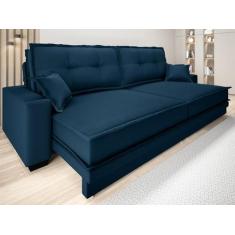 Imagem de Sofá Palermo 2,20M Retrátil E Reclinável Velosuede Petroleo - Netsofas