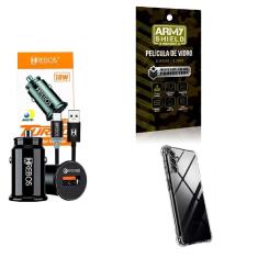 Imagem de Kit Carregador Veicular + Capinha Samsung A04S + Película 3D