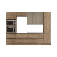 Imagem de Cozinha Modulada Completa Maxxi 7 Peças (2 Armários + 2 Balcões + 2 Paneleiros + 1 Complemento) C7P08 Nogal - Kappesberg