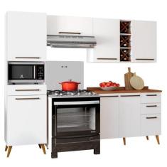 Imagem de Armário De Cozinha Completa Com Adega 7 Portas 4 Gavetas Favorita Bran