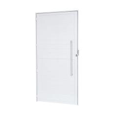 Imagem de Porta de Alumínio Lambri 210x90cm Batente 4cm Cristal Branca Ramassol