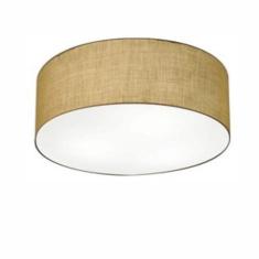 Imagem de Plafon Cilíndrico Md-3047 Cúpula em Tecido 45x15cm Palha - Bivolt