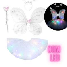 Imagem de Fantasia Feminina Adulta Infantil Com Led Asas Varinha 40 Cm - 70P Uti