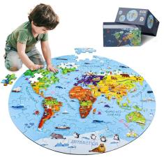 Imagem de Quebra-cabeça DIGOBAY World Map 70 peças para crianças de 4 a 8 anos