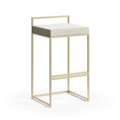 Imagem de Banqueta Detail Estofado Várias Cores Base Aço Prata Tam: G - Datelli 