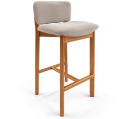 Imagem de Banqueta Alta Para Cozinha Sala De Jantar Bar Dara L02 Bouclê Creme - Lyam Decor