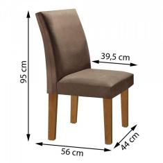 Imagem de Conjunto 2 Cadeiras Estofadas Espanha Espresso Móveis Ypê/Suede Animale Marrom
