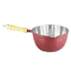 Imagem de Caçarola Alumínio Craqueada Japi Cabo Madeira Sem Tampa 14cm