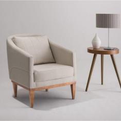 Imagem de Poltrona Em Linho Requadro Agatha Sofani Bege/Natural