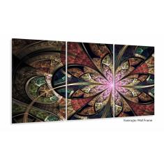 Imagem de Quadros Decorativos Fractal Abstrato Flor Sala Quarto 120x60