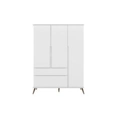 Imagem de Guarda Roupa Infantil 2 Gavetas 3 Portas Roupeiro Retrô Com Pés Melind