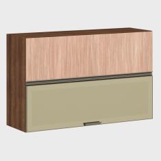 Imagem de Armário para Cozinha Basculante Misto 120 cm 1 Porta Fechada 1 pt Vidro/Reflecta Bronze Jade Luciane Móveis