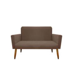 Imagem de Namoradeira Decorativa Malibu 2 Lugares Suede Marrom Claro - Maitê Mod