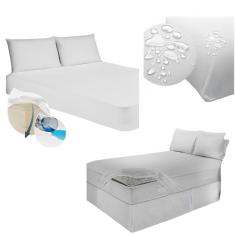 Imagem de Capa Lisa Branco Colchão Proteção Cama Solteiro Resistente