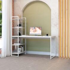 Imagem de escrivaninha com estante studio branca 150x147 cm