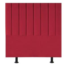 Imagem de Cabeceira Estofada Cama Box Solteiro 90 Cm Marina Suede vermelho