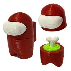 Imagem de Boneco Amongus Brinquedo Desmontável 6.5Cm Impostor Vermelho