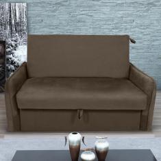 Imagem de Sofá Cama Com Baú 2 Lugares Furbogh Veludo Marrom