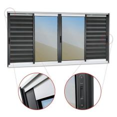 Imagem de Veneziana Elite 6 Folhas Moveis 100 X 150 Vidro Reflex Mix Preto