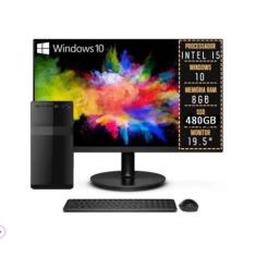 Imagem de Computador Completo Intel Core i5 8GB SSD 480GB Windows 10 Monitor LED