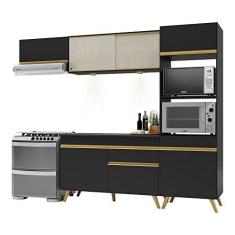 Imagem de Cozinha Compacta 4 peças com Leds Mp2016 Veneza Up Multimóveis Preta