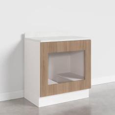 Imagem de Balcão Forno de Embutir Ipanema Cabecasa Madeiramadeira Acácia/branco