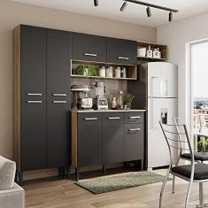 Imagem de Cozinha Compacta Arizona Glam Carvalho com Preto Carraro