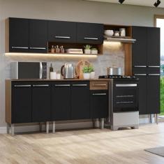 Imagem de Armário de Cozinha Completa 293cm Rustic/preto Emilly Madesa 10