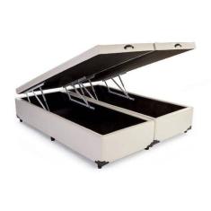 Imagem de Base Box Baú Queen Bipartido Sintético Bege:Bege - LORD COLCHÕES