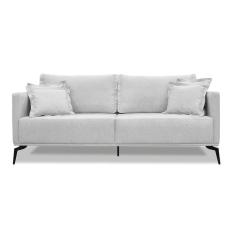 Imagem de Sofá 2 Lugares Pé De Ferro Preto Rafaela 180 Cm Linho S04 - D`rossi Cor Grigio