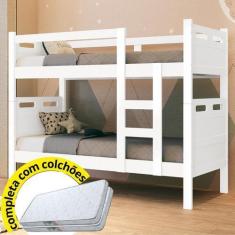 Imagem de Beliche Com Colchão Reforçada Até 100Kg Com Proteção Lateral E Estrado