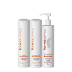 Imagem de Kit Acquaflora Forma Curvas Duo e Creme de Pentear Cachos (3 produtos)
