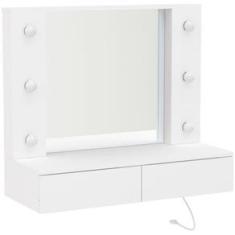 Imagem de Penteadeira de Parede com Espelho 2 Gavetas Arujá Politorno