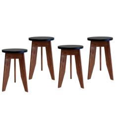 Imagem de Conjunto 4 Banquetas Madeira Maciça MS Colors MaderSilva Imbuia/