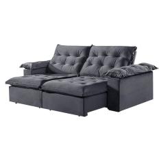 Imagem de Sofá 2 Lugares Retrátil E Reclinável Martins M-147 Veludo Grafite