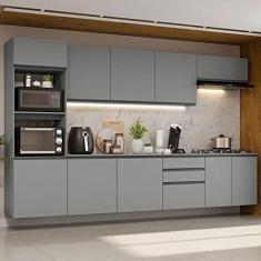 Imagem de Armário de Cozinha Completa Suspenso 320cm Cinza Nice Madesa 07