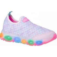 Imagem de Tênis Infantil Ortopasso Jogging Menina Rosa Colorido LED-Feminino
